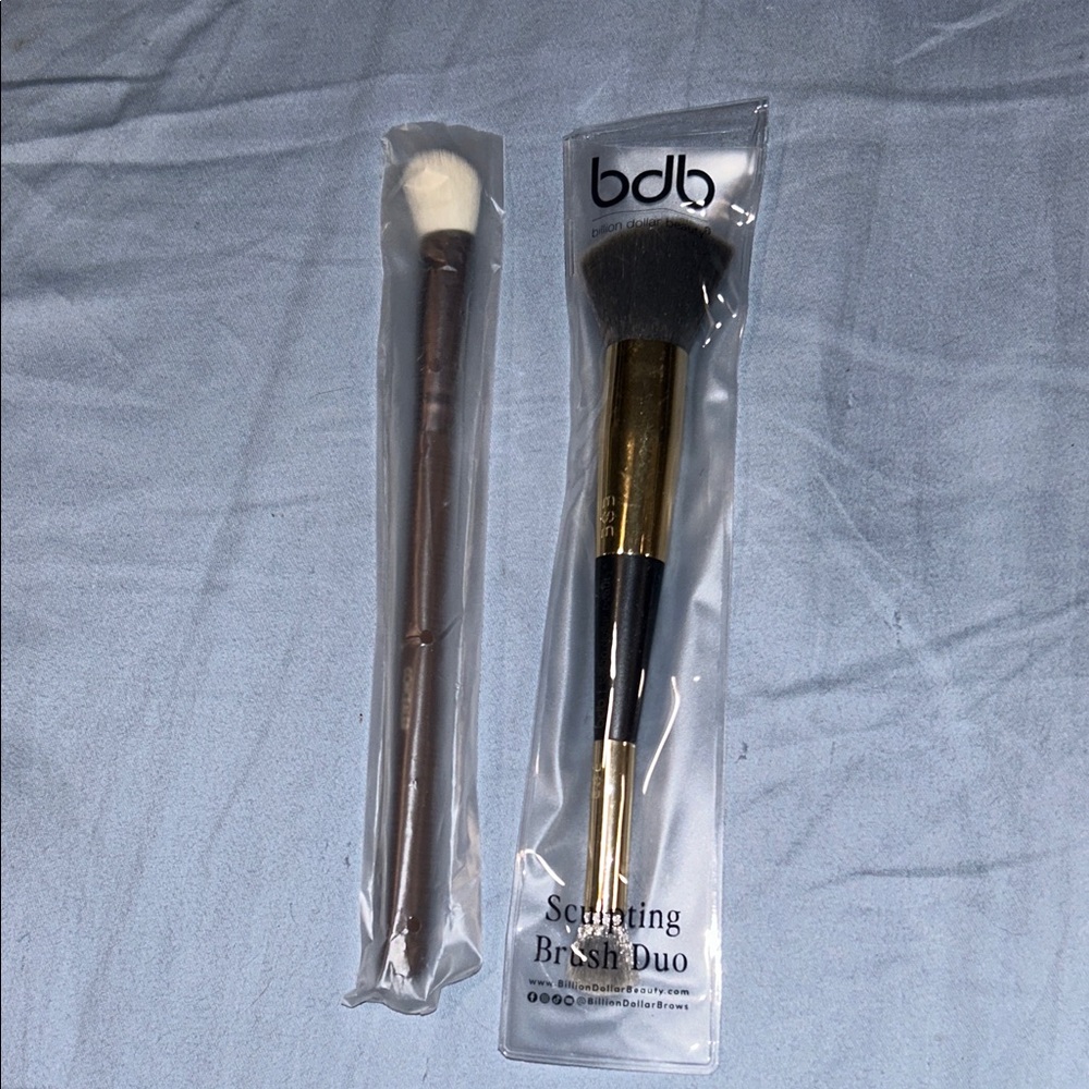 BDB Sculpting Brush Duo with Brown Handle